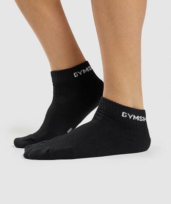 Calcetines Gymshark Jacquard Quarter 3Pk Mujer Negras | CO 3139SGL